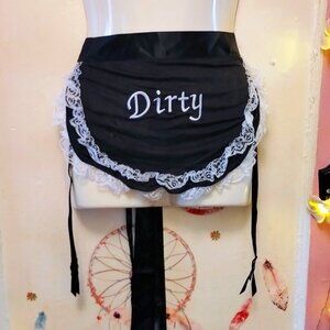 4/20 Sexy (OS) Lace Trimmed Apron with Garter Belts